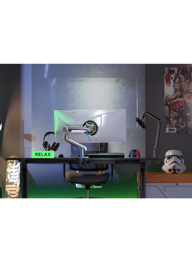 نورث بايو ذراع شاشة مكتبي للألعاب للشاشات من 27 إلى 50 بوصة (مسطحة/منحنية/عريضة)، مثبت مكتبي متين، يتحمل حتى 18 كجم، متوافق مع VESA 75/100 ملم - Image 2